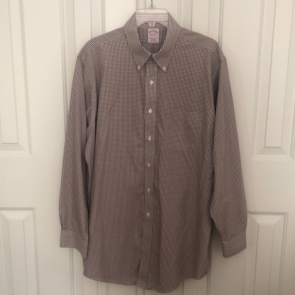 Brooks Brothers Brown and White Button Down Shirt